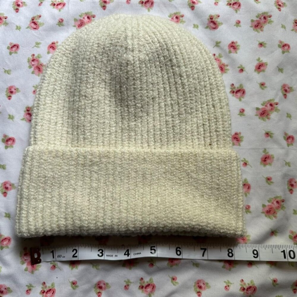 off-white cream soft beanie